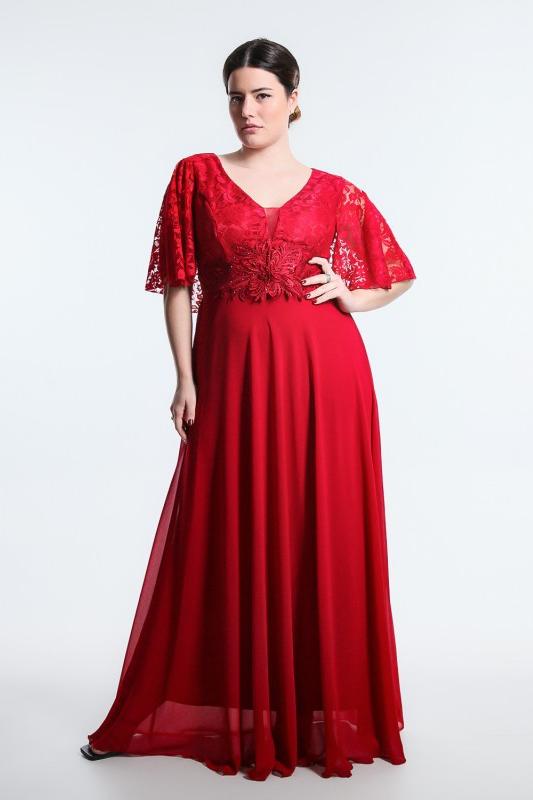 A-line Scoop Chiffon Lace Embroidery Cape Bridesmaid Dress
